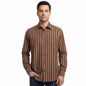 Burberry-Brown Striped Men's Shirt